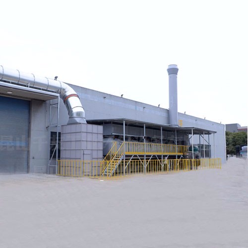 噴漆廢氣：干式過濾+催化燃燒